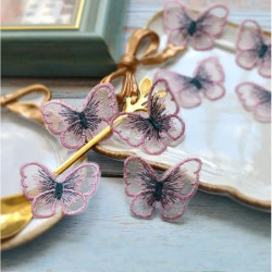 Violet Patch Papillon en dentelle brodée 5cm x4cm - Lot de 5 pièces!