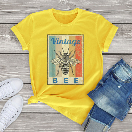 T-shirt Abeille BEE Vintage jaune
