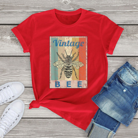 T-shirt Abeille BEE Vintage rouge