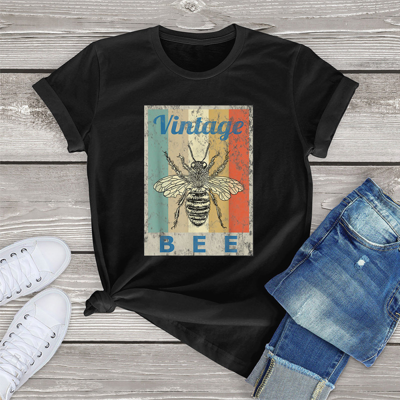T-shirt Abeille BEE Vintage Noir
