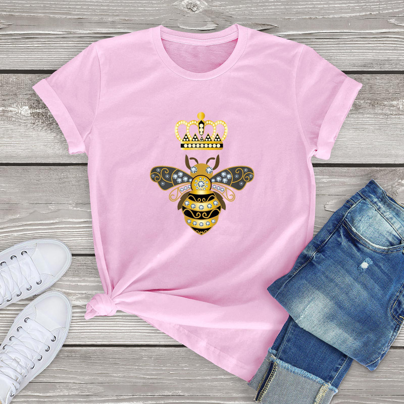 T-shirt Abeilles pour femme Reine des Abeilles Couleur Rose
