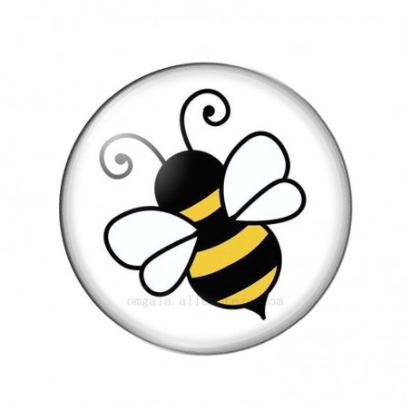 Cabochon en verre Abeille - Arrière plat modèle 3