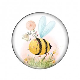 Cabochon en verre Abeille - Arrière plat modèle 2
