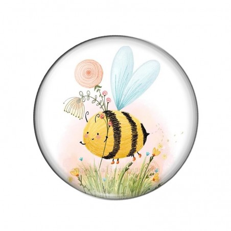 Cabochon en verre Abeille - Arrière plat modèle 2