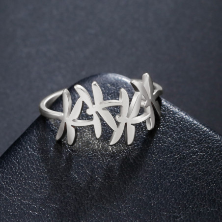 Bague Libéllule Style Minimaliste en Accier Inoxydable Couleur Argent
