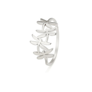 Détails de la Bague Libéllule Style Minimaliste en Accier Inoxydable Couleur Argent