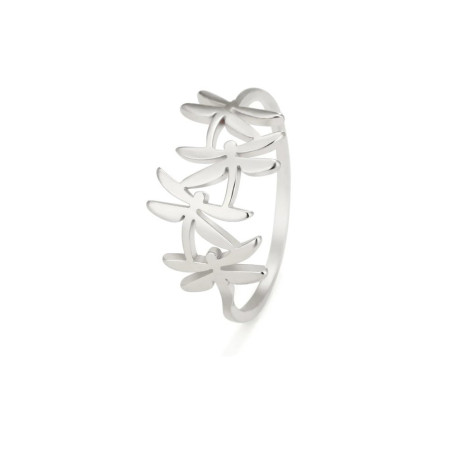Détails de la Bague Libéllule Style Minimaliste en Accier Inoxydable Couleur Argent