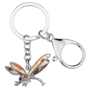 Porte-clés Libéllule en émail Couleur couleur Marron