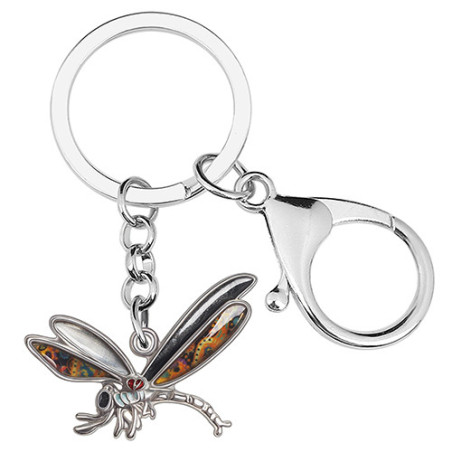Porte-clés Libéllule en émail Couleur couleur Noir