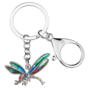 Porte-clés Libéllule en émail Couleur couleur Vert