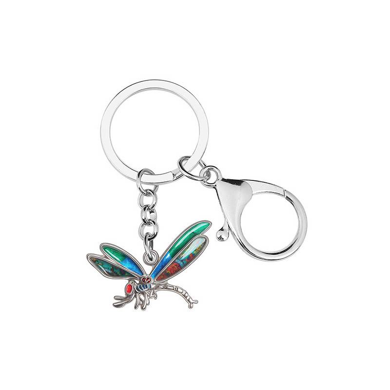 Porte-clés Libéllule en émail Couleur couleur Vert