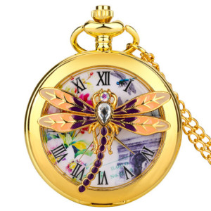 Montre Libéllule Montre à Collier Libéllule à quartz couleur Or