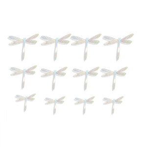 Autocollant Mural PVC Libellule à effet Métallique en 3D Couleur Argent