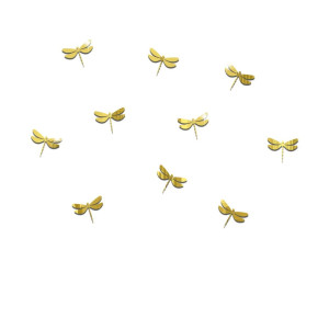 Autocollant Libéllule en forme de Miroir Libellule en 3D - Lot de 10 pièces Couleur Or