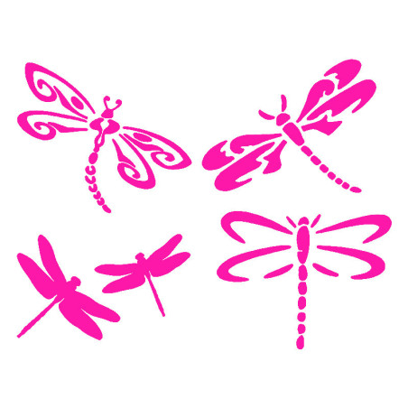 Autocollant Libellule pour Voiture de couleur Rose