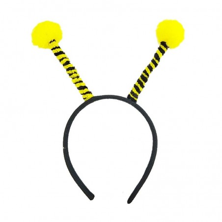 Serre-tête avec antenne abeille jaune