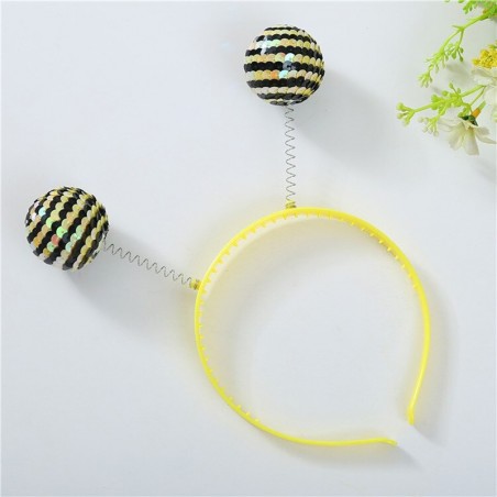 Bandeau Serre-tête antenne abeille jaune
